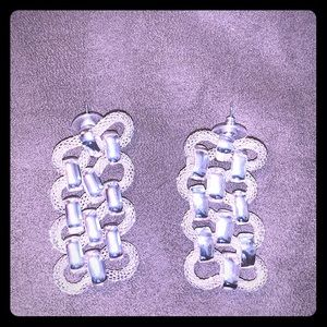Silver chain linked earrings